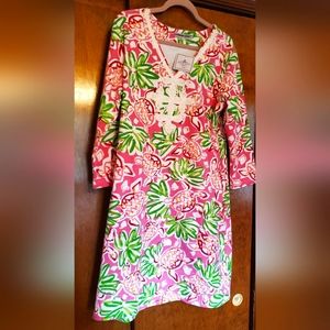 Floral Pink and Green Dress